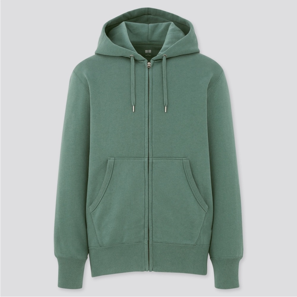 Uniqlo men’s zip-up hoodie in green